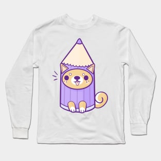 Pastel Pencil Shiba Long Sleeve T-Shirt